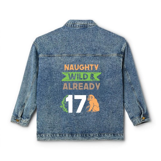 Gift 17 years birthday girl boy Ape Monkey Classic Women's Denim Jackets