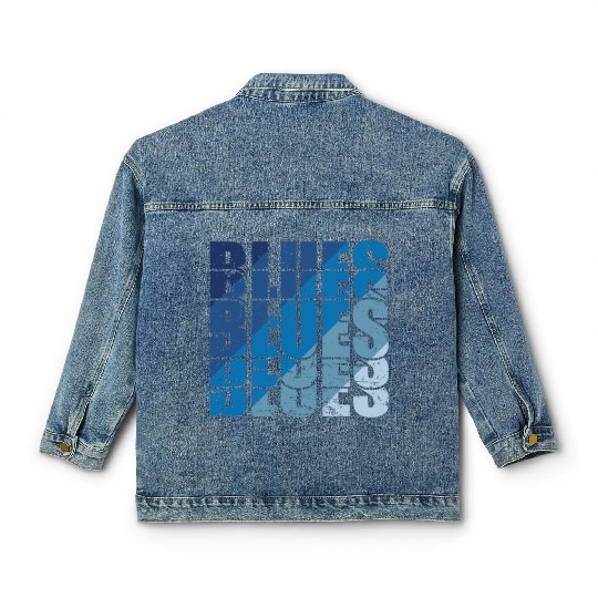 Blues Music Jazz Trumpet Chicago Classic Women's Denim Jackets