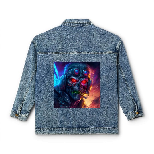 ZOMBIE IRON MAIDEN (version 9) Classic Women's Denim Jackets