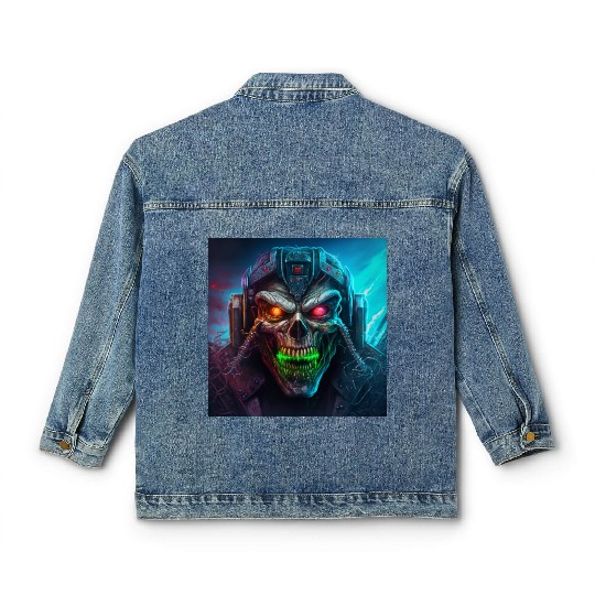 ZOMBIE IRON MAIDEN (version 8) Classic Women's Denim Jackets