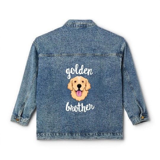 Golden Retriever Brother Sibling Family Dog Classic Women's Denim Jackets