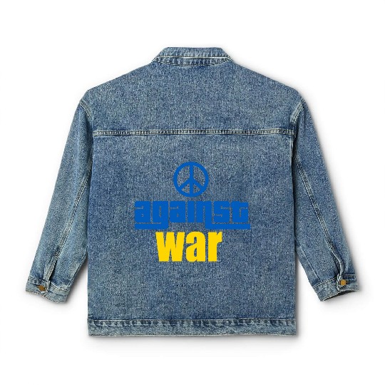 against war - peace for ukraine - stop war Classic Women's Denim Jackets