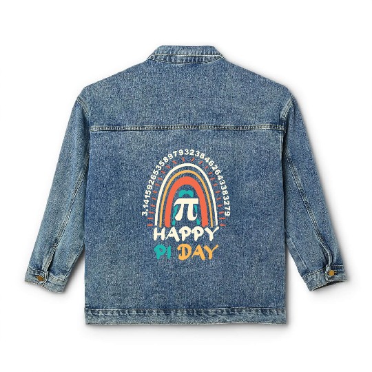 Vintage Pi Math Holiday Mathematics Groovy Pi Day Classic Women's Denim Jackets
