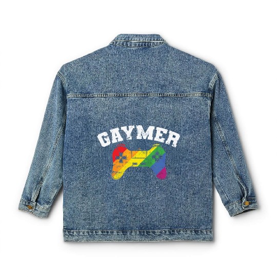 Gamer Controller Gaymer LGBT Pride Classic Women's Denim Jackets