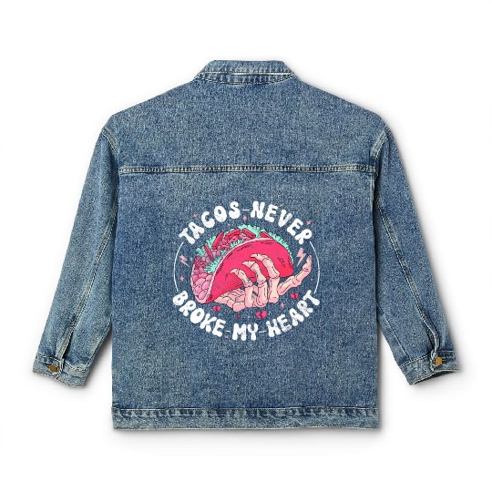 Taco Anti-valentine, Tacos Are My Valentine Classic Women's Denim Jackets