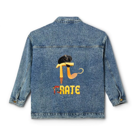 PIrate Pi funny Pirate Pi Math Pi Pun Classic Women's Denim Jackets