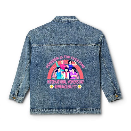 International Women's Day Embrace Equity Feminism Classic Women's Denim Jackets
