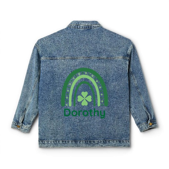 Dorothy Clover Charm Boho Rainbow Classic Women's Denim Jackets