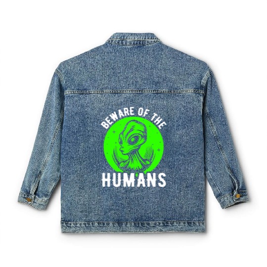 Alien, Aliens, UFO, UAP, Space Unknown Flight Classic Women's Denim Jackets
