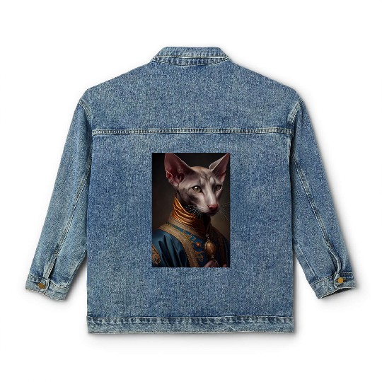 Oriental Shorthair King Cat Breed Portrait Royal R Classic Women's Denim Jackets