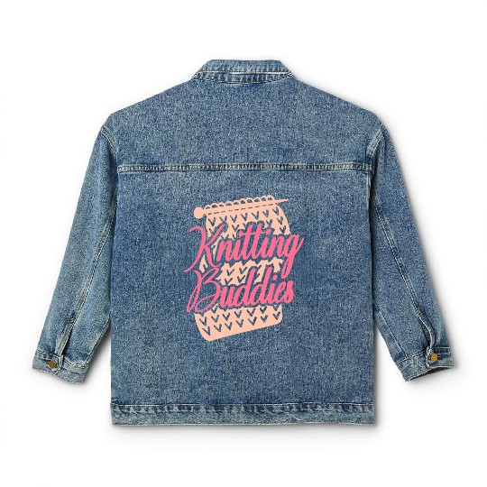 Knitting Knitter Friends Besties Classic Women's Denim Jackets