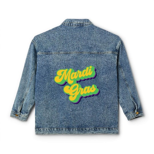 Vintage Mardi Gras Retro Fat Tuesday Mardi Gras Classic Women's Denim Jackets