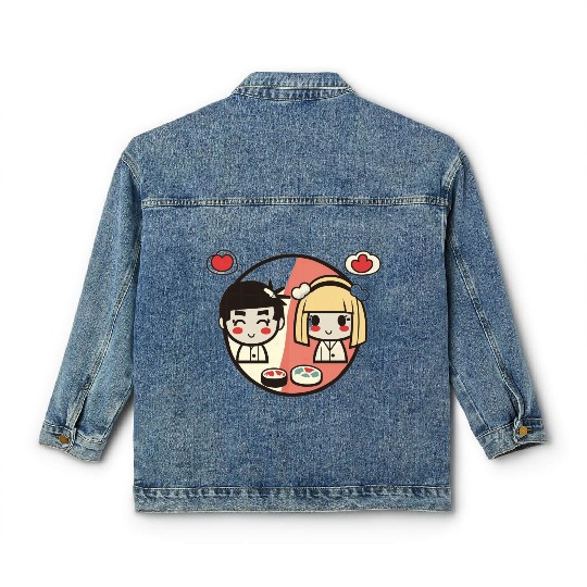 "Sushi Love" Valentine's Day Couple Set Classic Women's Denim Jackets