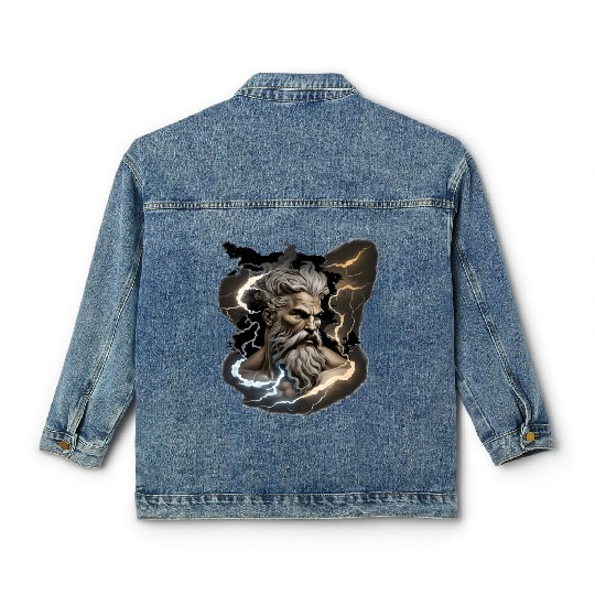 Zeus - A Colorful Tribute to the Greek God of Sky Classic Women's Denim Jackets