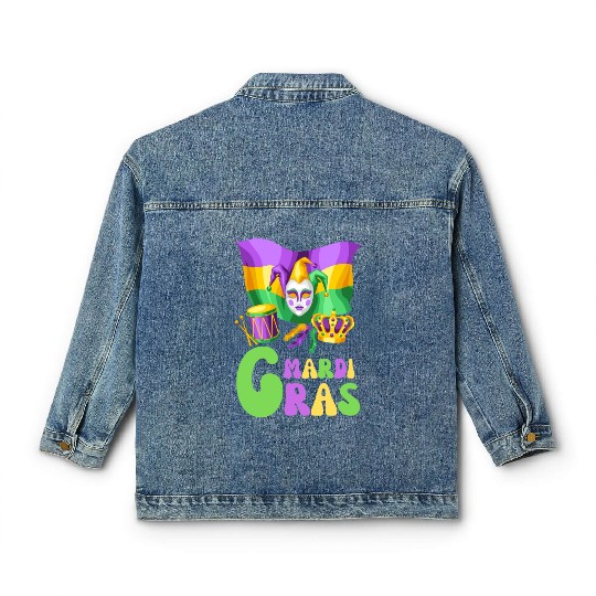 Happy Mardi Gras 2023 Funny Mardi Gras X Classic Women's Denim Jackets