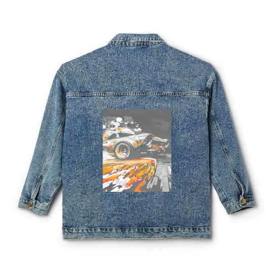Car Muscle Car Vintage Retro classic car Classic Women's Denim Jackets