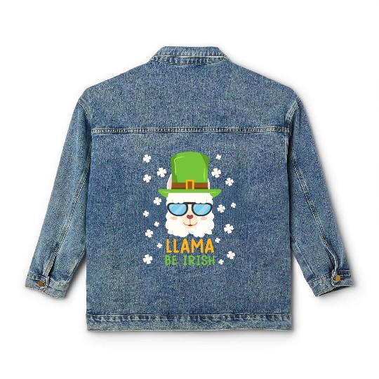 LLama be Irish Lama Alpaca St. Patrick's Day Classic Women's Denim Jackets