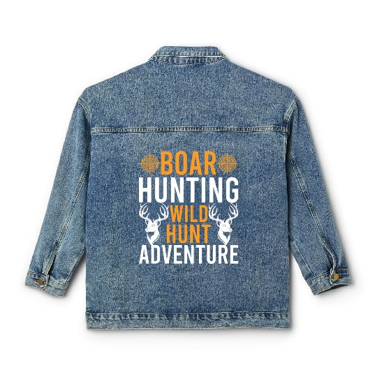 Boar Hunting Wild Hunt Adventure Classic Women's Denim Jackets