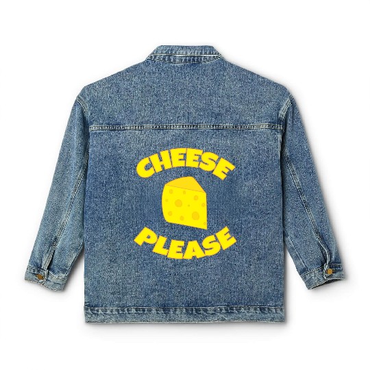 Funny Cheese Please Swiss Cheese Wedge Classic Women's Denim Jackets