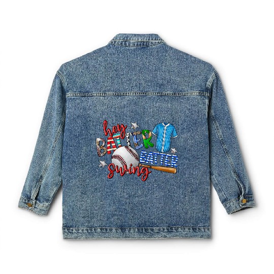 Hey Batter Batter Swing Classic Women's Denim Jackets