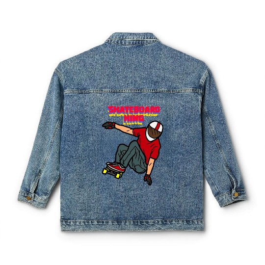 Skateboard king, Skateboard, Skateboard sport Classic Women's Denim Jackets