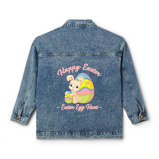 Happy Easter Egg Hunt Bunny Gift Classic Women's Denim Jackets