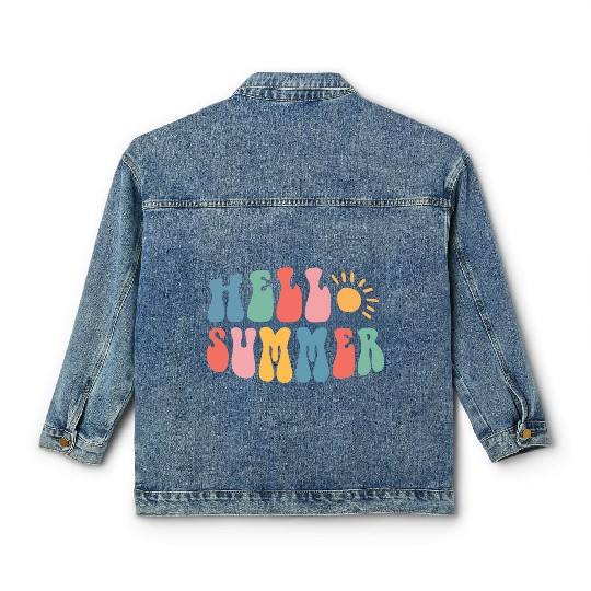 Hello Summer SVG Classic Women's Denim Jackets