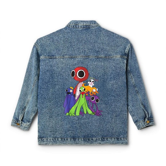 Rainbow Friends blue red orange green Classic Women's Denim Jackets