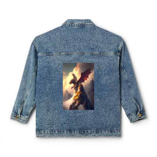 Mystical Dragon in fog Classic Women's Denim Jackets