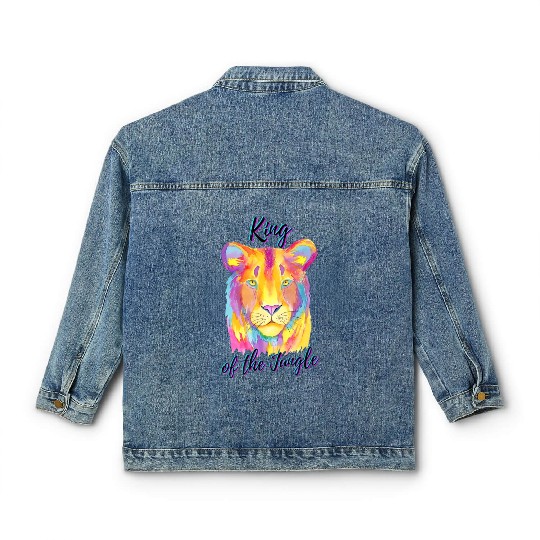 Lion King of the Jungle Classic Women's Denim Jackets
