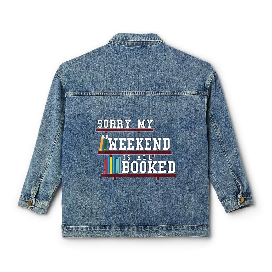Bookish Reading Teacher Funny bookworm Heart shelf Classic Women's Denim Jackets