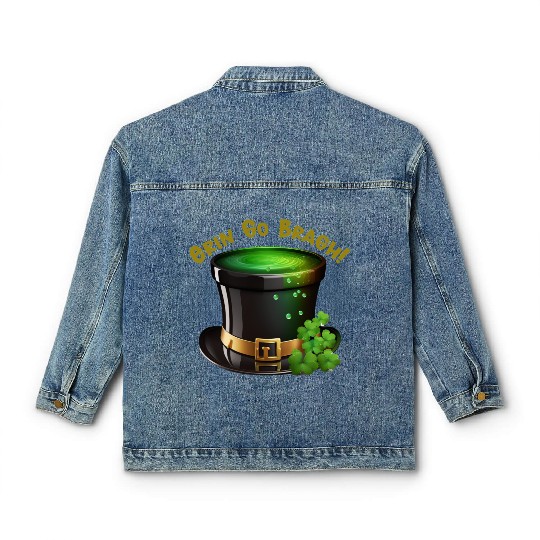 Get Lucky with this 'Erin go Bragh' Top Hat Design Classic Women's Denim Jackets