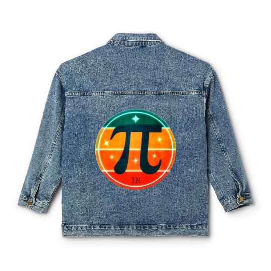 PI Day Retro Sunset Design Classic Women's Denim Jackets