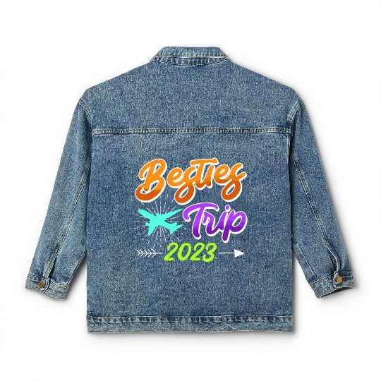 Besties Trip 2023 Vacation Friends Spring Break Classic Women's Denim Jackets