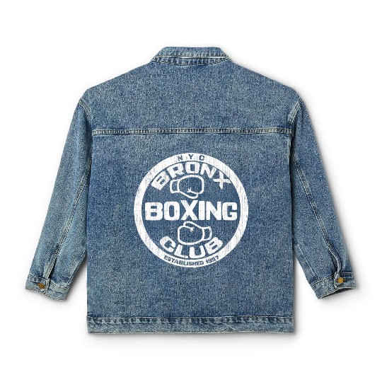 Bronx Boxing Club Squared Circle Distressed Classic Women's Denim Jackets