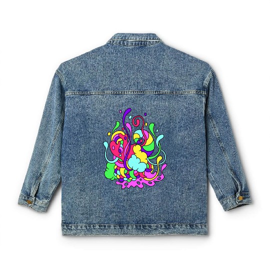 Classic Women's Denim Jackets colorful background