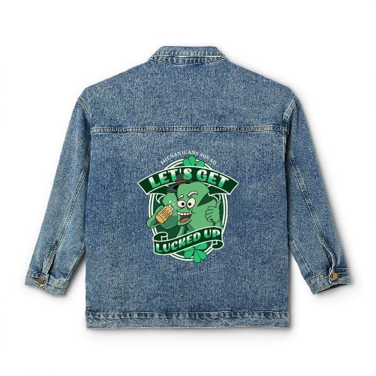Lucked Up, Shenanigans Squad Beer Shamrock Drink Classic Women's Denim Jackets