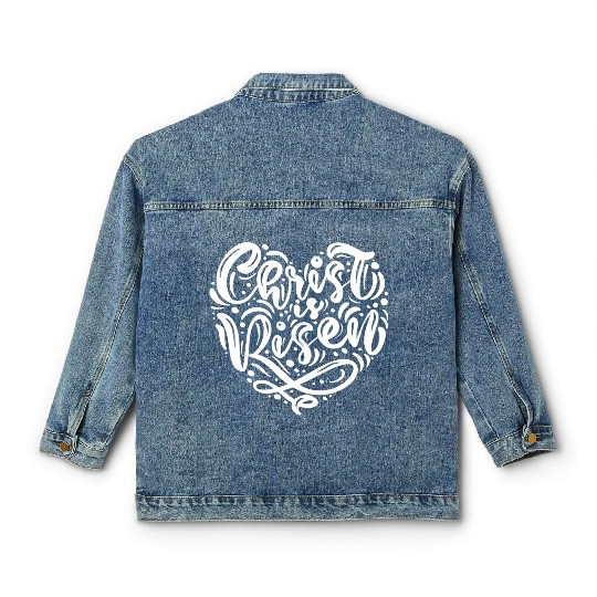 He Is Risen Religious Easter Classic Women's Denim Jackets