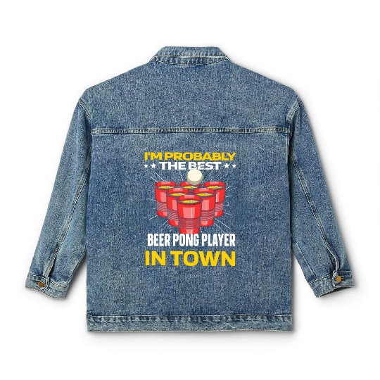 Beer Pong Classic Women's Denim Jackets