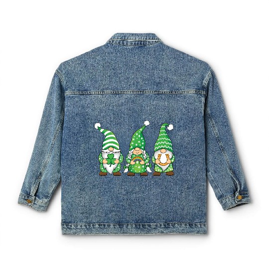 St. Patrick's Day Gnomes Saint Patricks Day Outfit Classic Women's Denim Jackets
