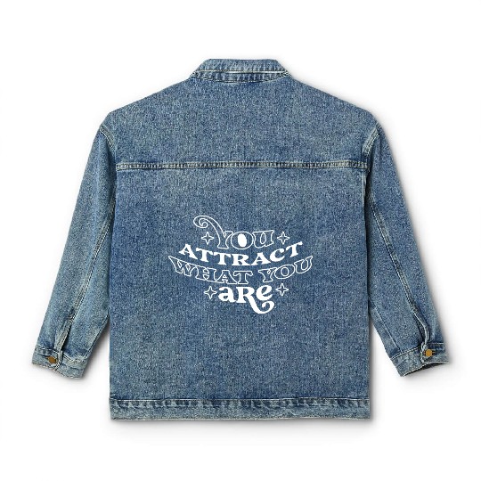 Law of Attraction Typography Manifest Quote Classic Women's Denim Jackets