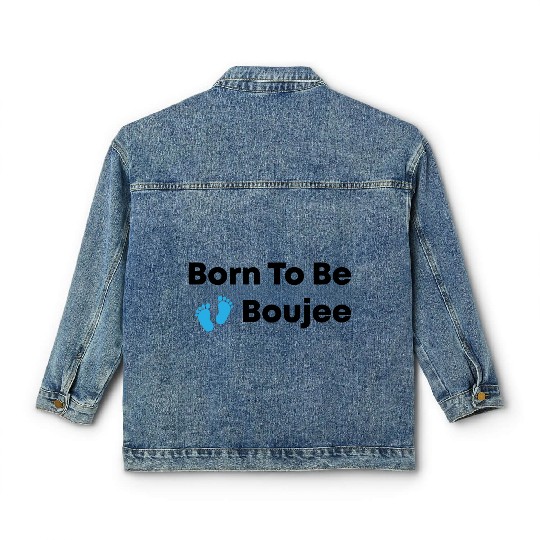 Born To Be Boujee Kids Peach Raglan Classic Women's Denim Jackets
