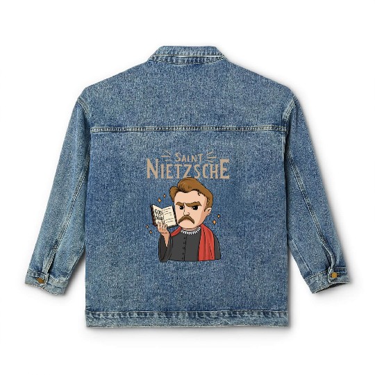 Saint Nietzsche Design for a Philosophy Student Classic Women's Denim Jackets