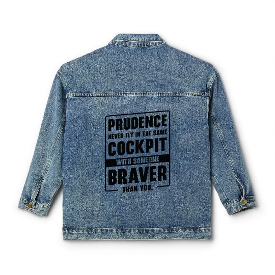 Prudence Wisdom Quotes Pilot Philosophy Classic Women's Denim Jackets