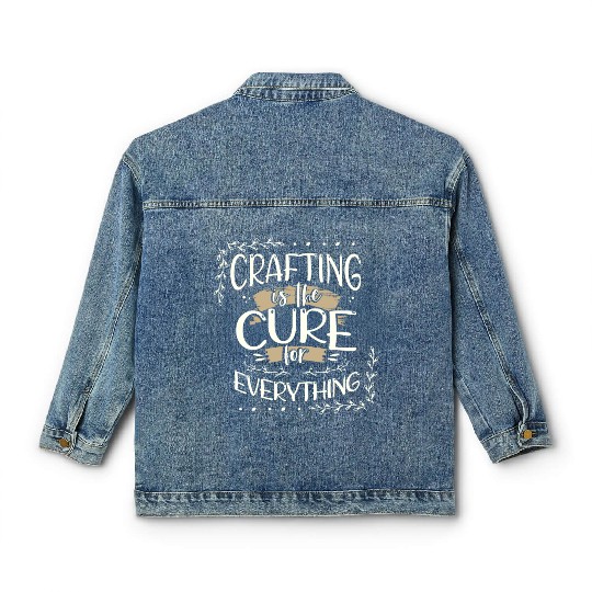 Crafter Gift Cats are the Cure for Everything Classic Women's Denim Jackets