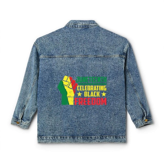 Juneteenth Celebrating Black Freedom Africa 1865 Classic Women's Denim Jackets