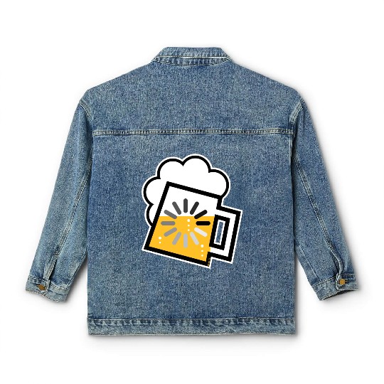 Beer Loading (Drinking In Progress / Icon / /) Classic Women's Denim Jackets
