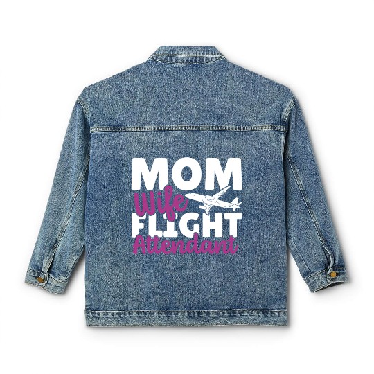 Mom Wife Flight Attendant Aviation Classic Women's Denim Jackets