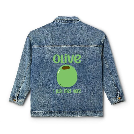 Green Olive Lover Quote Classic Women's Denim Jackets