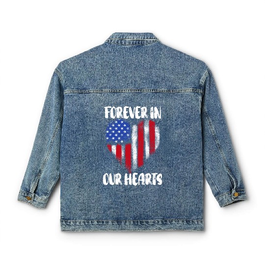 Patriotic Veteran USA Flag American Memorial Day Classic Women's Denim Jackets